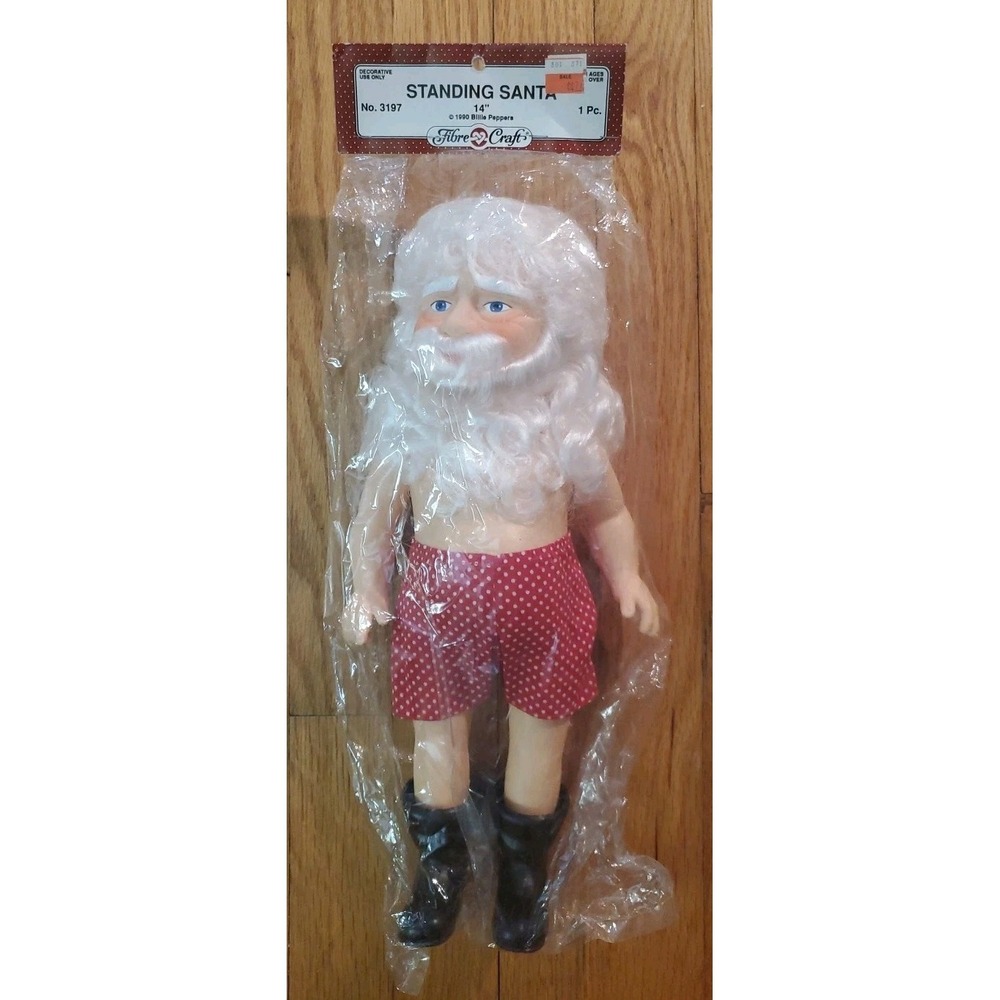 Vintage Standing Santa 14" Doll Making 3197 Fibre Craft by Billie Peppers
